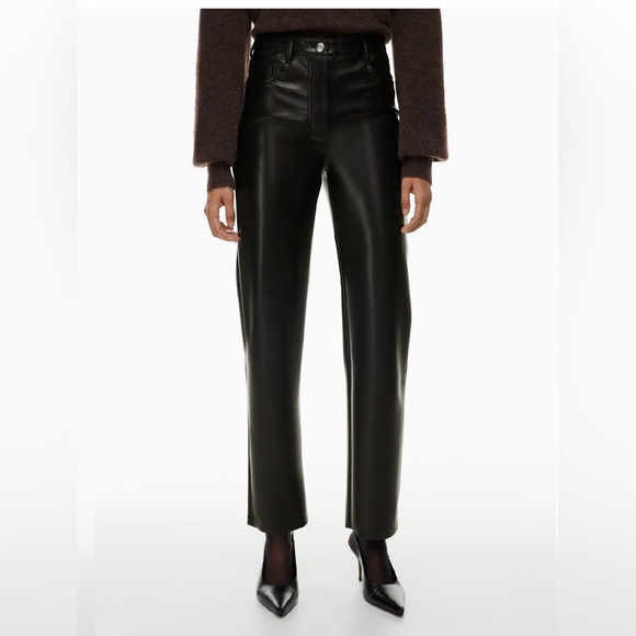 Wilfred Denim - The Melina black vegan leather pants by Wilfred from Aritzia.